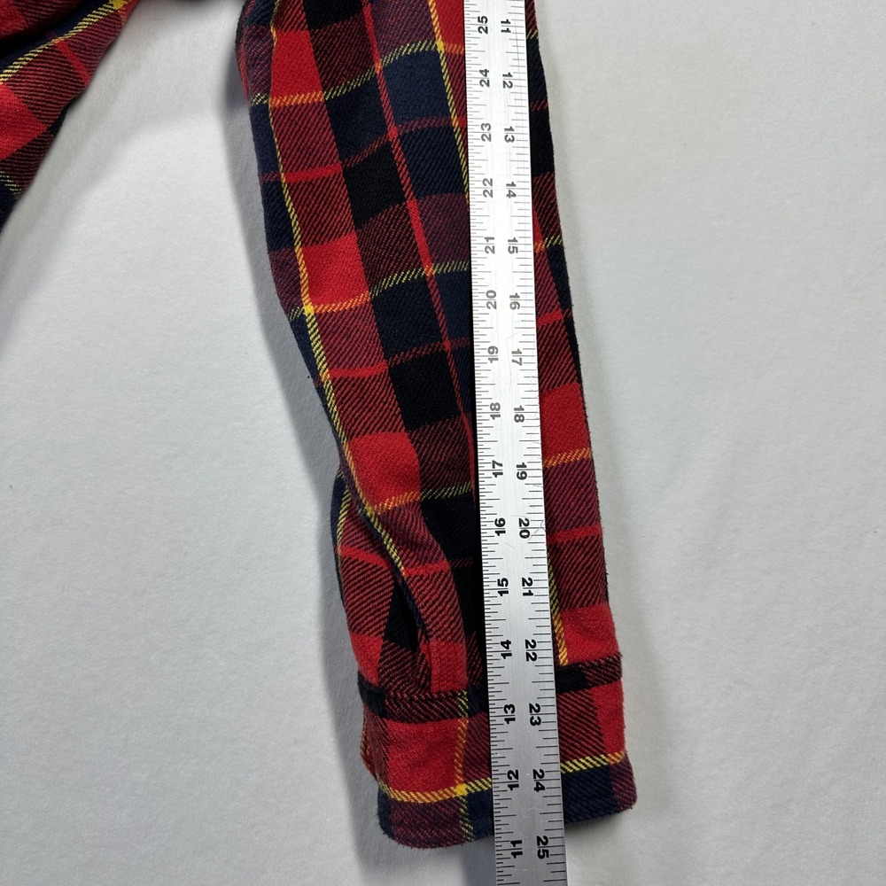 American Eagle Buffalo Plaid Flannel Shirt XL-XXL Lumberjack Bright Shacket Red - Picture 8 of 9